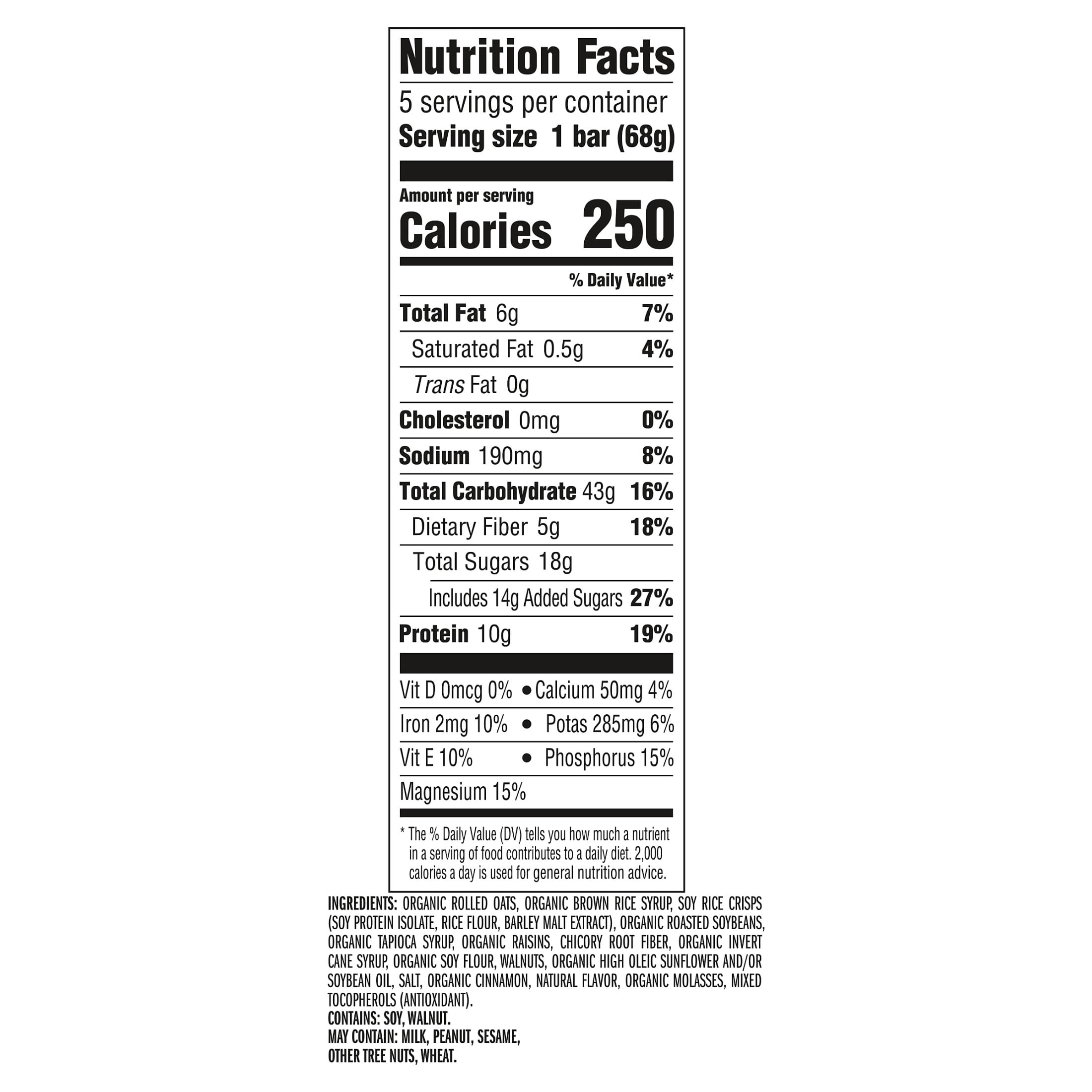 (3 pack) CLIF BAR Energy Protein Bars, Oatmeal Raisin Walnut, 5ct