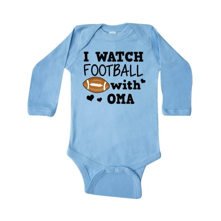 

Inktastic I Watch Football with My Oma Gift Baby Boy Long Sleeve Bodysuit