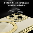 thumbnail image 4 of Magnetic Case for iPhone 15 Pro Case Magsafe with Invisible Stand Kickstand Camera Protector Plating 10FT Shockproof Soft Rubber Clear Protective Phone Case (Gold), 4 of 6