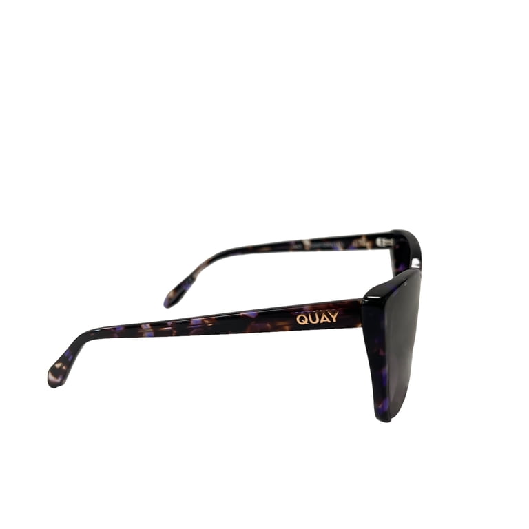 Quay Australia Black Cat-Eye Sunglasses with Purple Lenses Quay Australia Flat Out Sunglasses Black Oversized Cat Eye  main image 4