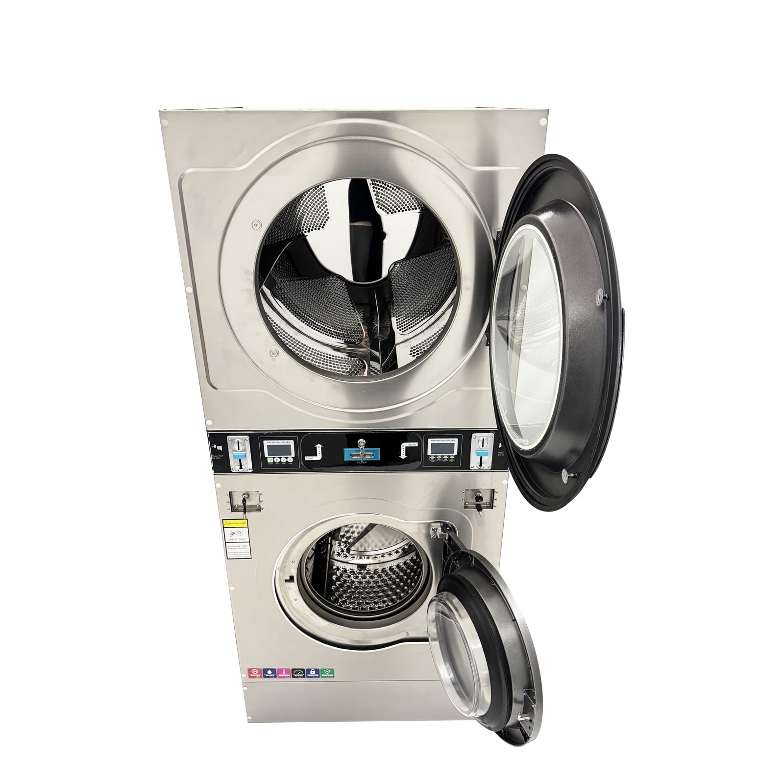 Commercial Coin Operated Washer Dryer Combo Stackable Double-layer 220V