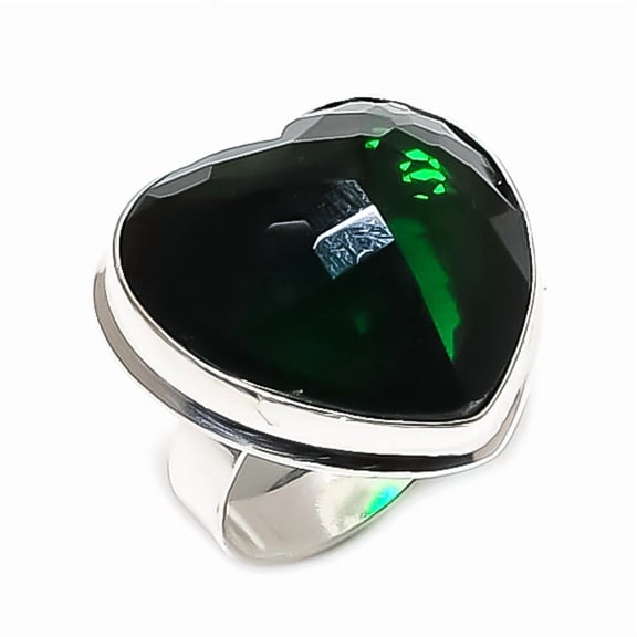 Natural Chrome Diopside Gemstone 925 Sterling Silver Jewelry Ring Size 9