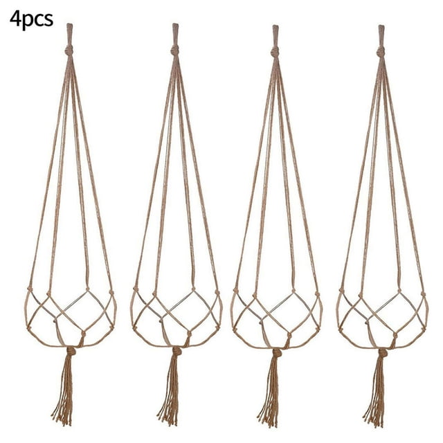 Yuarrent Pack of 4 Flower Basket Holder Hanger Pot Balcony Detachable Path Hanging Decorative Rope Garden Reusable Plant Park Type2 NO2