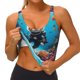 thumbnail image 3 of Balery Underwater Diving Cat Sujetadores deportivos con espalda cruzada para mujer, acolchados, sin costuras, de alto impacto, ideales para yoga, gimnasio, entrenamiento y fitness.-Large, 3 of 8