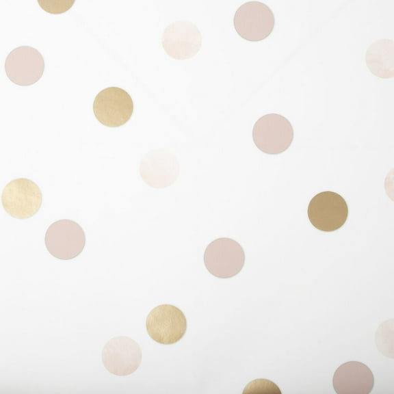 Dotty Polka Pink and Gold Wallpaper