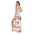 thumbnail image 3 of FORMRS Womens Long Sarong Beach Wrap Semi-Sheer Bikini Skirt Bathing Swimsuit Cover Up, Flying Planes, 3 of 7