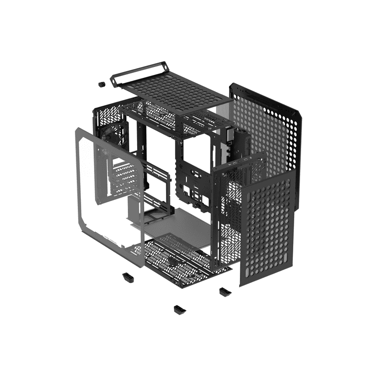 Cooler Master QUBE 500 Flatpack Black Small High Airflow Mid-Tower ATX Customizable Gaming PC Case, Tempered Glass, Vertical GPU Mount, USB-C, Cooler Master QUBE 500 Flatpack Black Small High Airflow Mid-Tower ATX Customizable Gaming PC Case, Tempered Glass, Vertical GPU Mount, USB-C,