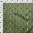 thumbnail image 2 of oneOone Viscose Jersey Fabric Leaves|Bird & Floral Block Decor Fabric Printed BTY 60 Inch Wide, 2 of 5
