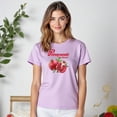 thumbnail image 3 of Playera Blusa De Granadas Pomegranate – Estilo Natural con Sabor a Frescura Color Lila Talla Mediana Marca Emil SaEs, 3 of 4