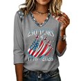 thumbnail image 2 of Fabrcox S-5XL 1776-2026 250 Th Anniversary of USA Shirt Flag Print 3/4 Sleeve 4th of July Women's Shirts We the People Celebration Freedom Patriotic Shirt Women, 2 of 5