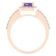thumbnail image 4 of 1.92 ct Emerald Cut Simulated Alexandrite Solitaire with Accents Engagement Ring for Women in 18K Rose Gold, 4 of 5