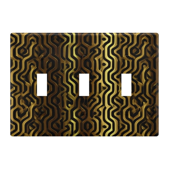 Light Switch Cover Black and Gold Stripes Plates Faceplate Decorative Switch Plate for Bedroom Home Decor