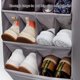 thumbnail image 3 of Organizador de zapatos sobre la puerta, paquete de 2 estantes organizadores de zapatos colgantes, 12 bolsillos grandes y 2 compartimentos de almacenamiento más grandes con 6 ganchos, 3 of 5
