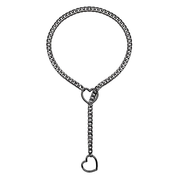 Adjustable Punk Heart Lock Pendant Necklace Cuban Link Long Chain Y Shape Jewelry For Women Stainless Steel Heart Necklace Initial Heart Choker Necklace Pendant Necklace Necklace for Long Necklaces