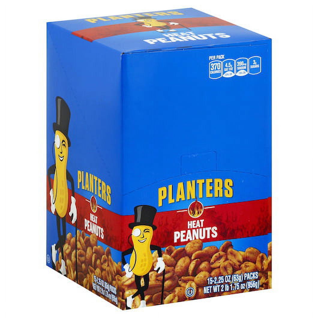(Price/Case)Planters Heat Peanut 2.25 Ounce Tube - 15 Per Pack - 3 Per Case, 2.25 Ounces, 3 per case
