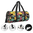 thumbnail image 5 of Gaeub Angry Shark Pattern Lightweight Travel Cylinder Bag Gym Tote Bag Sports Training Duffle Bag with Pockets and Straps, 5 of 8