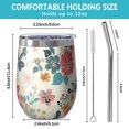 thumbnail image 5 of 12oz Stemless Wine Tumblers Pioneer Flower Vacuum Insulated Stainless Steel Travel Tumbler Cups Mug with Lid and Straw for Champaign,Cocktail,Beer with Cleaning Brush, 5 of 5