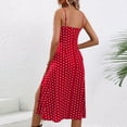 thumbnail image 7 of Brnmxoke Women's Summer Wrap Midi Dress Casual Boho Swiss Dot Print Cami Dress Sexy Spaghetti Strap Sleeveless Flowy Split Beach Sun Dress, 7 of 7