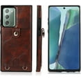 thumbnail image 2 of Galaxy Note 20 Necklace Crossbody Case,PU Leather Wallet Lanyard Case Cover with Card Holder Adjustable Detachable Anti-Lost Neck Strap Case for Samsung Galaxy Note 20,6.7",Brown, 2 of 14