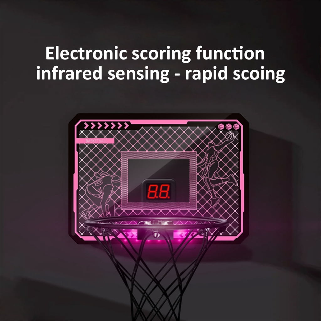 WINDLAND Adjustable Height Wall Mounted Basketball Hoops Indoor Large Basketball Hoops Toy