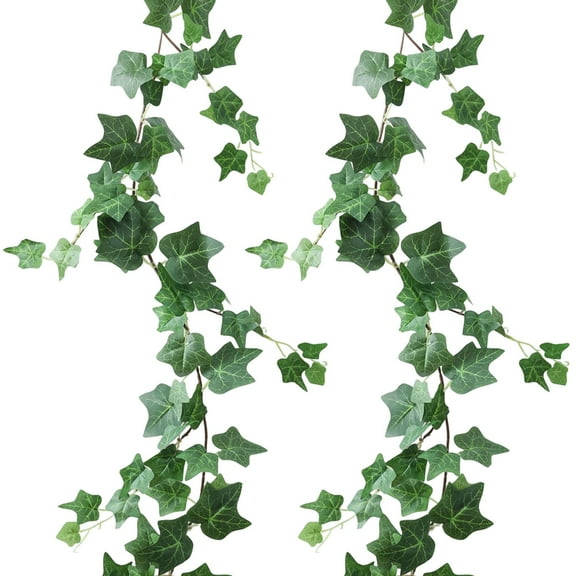 Artificial Ivy Vines Garland 71" 2 pcs with Silk Green Leaves for Home, Bedroom, Wall, Party, Wedding Arch, and Apartment Decor