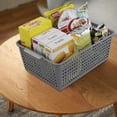 thumbnail image 3 of Grey Plastic Weave Basket, Multipurpose Storage Basket for Organizer, 3 Packs, 3 of 7