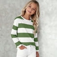 thumbnail image 2 of UAYOTSE Girls Kids Striped Long Sleeve Top Crew Neck Classic Print School Everyday Casual Outfit Fall,Sizes 18-24 Months, 2 of 7