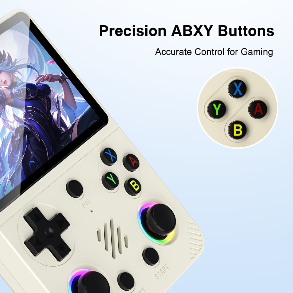 RG36 PRO Portable Game Console - Professional Chip, 64GB TF Card, 3.5-inch IPS HD Screen | Dual 3D Joysticks, RGB Lights, Ultra-Long Battery | Nostalgic Compact Design (Black/White/Purple) for