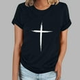 thumbnail image 2 of Camiseta Casual de Manga Corta de Cuello Redondo Impresa para las Mujeres, 95% Poliéster 5% Spandex Vintage Top Ligero para Diario, Fiesta Y Primavera Verano, 2 of 4