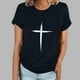 thumbnail image 1 of Fiudx Ropa de Mujer Camiseta Informal de Manga Corta con Cuello Redondo Estampada para Mujer, 1 of 4