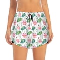 thumbnail image 2 of Balery Lotus Flower Pantalones cortos deportivos para mujer con forro y dos bolsillos, elásticos, para entrenamiento, gimnasio, yoga-X-Large, 2 of 7