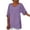 Purple, variant on VANLOFE Casual Shirts Purple Round-Neck Shirts Gift for Gradution Women Casual Lotu Sleeve V-Neck Solid Irregular Blouse Tops T-Shirt