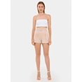 thumbnail image 3 of Cotton High-Waist Shorts with Pocket and Belt Detail, 3 of 6