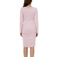thumbnail image 3 of Women's Long Sleeve Maternity Dress Ruched Bodycon Dress Pregnancy Clothes, 3 of 5