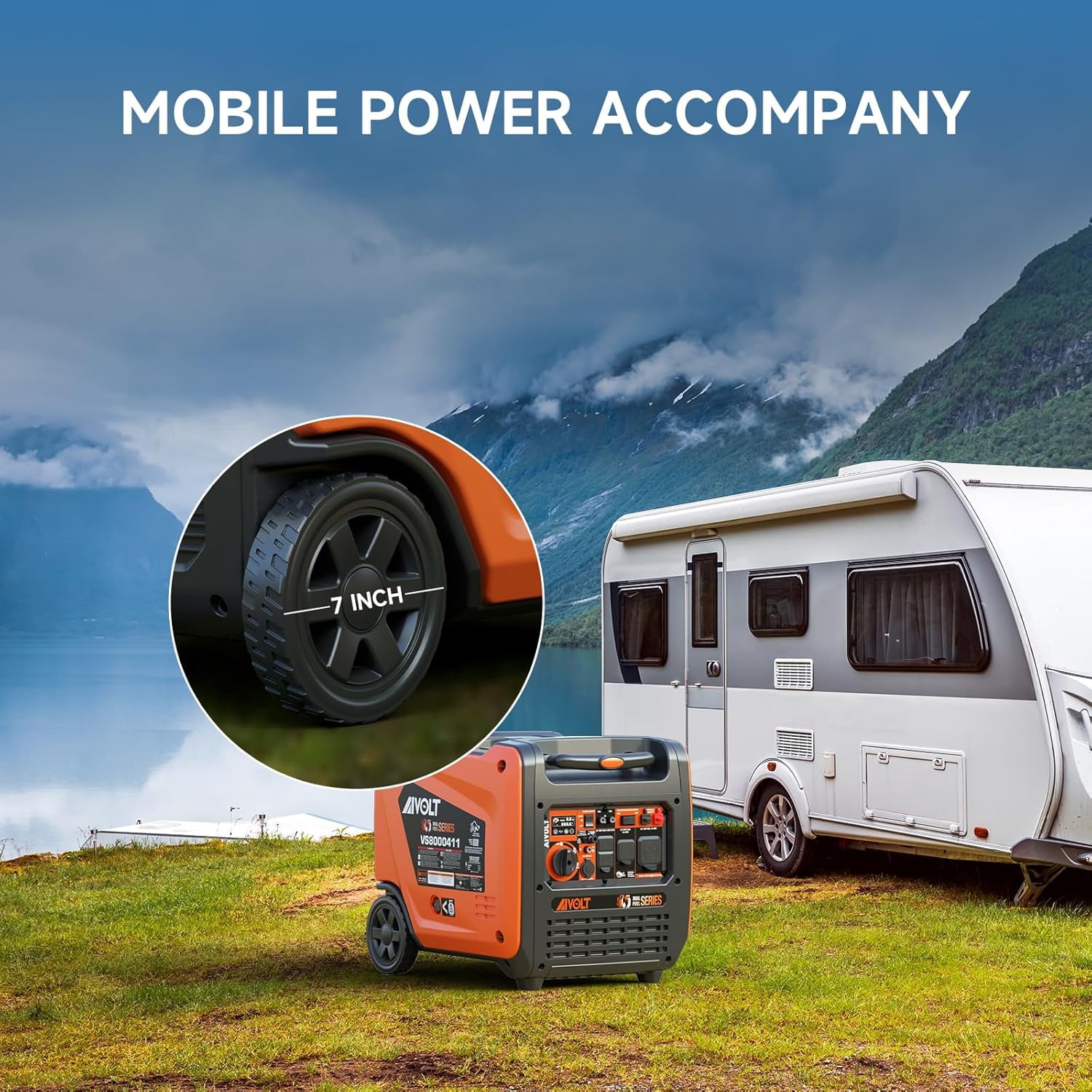 AIVOLT 8000W Dual Fuel Portable Inverter Generator with Quiet Operation & CO Auto-Shutdown