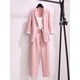 thumbnail image 3 of Blazer elegante coreano para mujer, pantalones de ocio, traje de Tweed, chaqueta, pantalones, conjunto de tres piezas, talla grande, Primavera, nuevo, 2023, 3 of 5