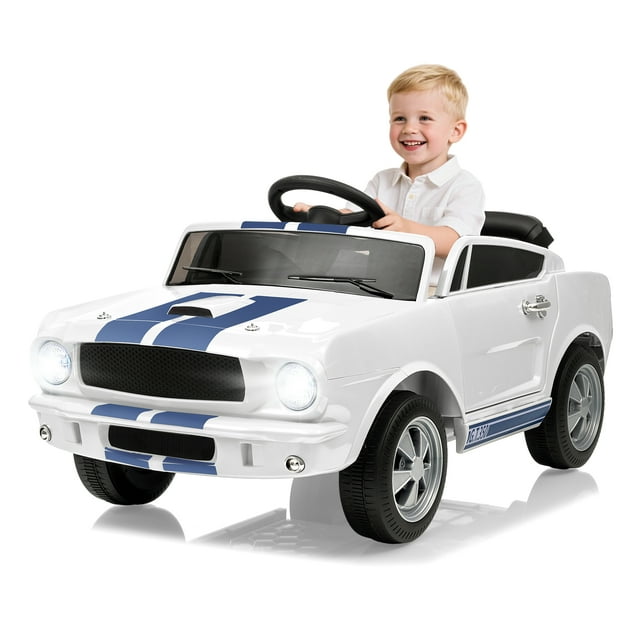 12V Licensed Shelby Kids Electric Ride-On Car – Remote Control, Bluetooth, Shock Absorbers & LED Lights