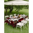 thumbnail image 3 of Outdoor Tablecloth with Umbrella Hole and Zipper, Valentine's Day Rectangle Table Cloth 52x70 Inch Waterproof Tablecloth, Black Red Strip Love Hearts Plaid Picnic Table Cover for Patio Camping, 3 of 7