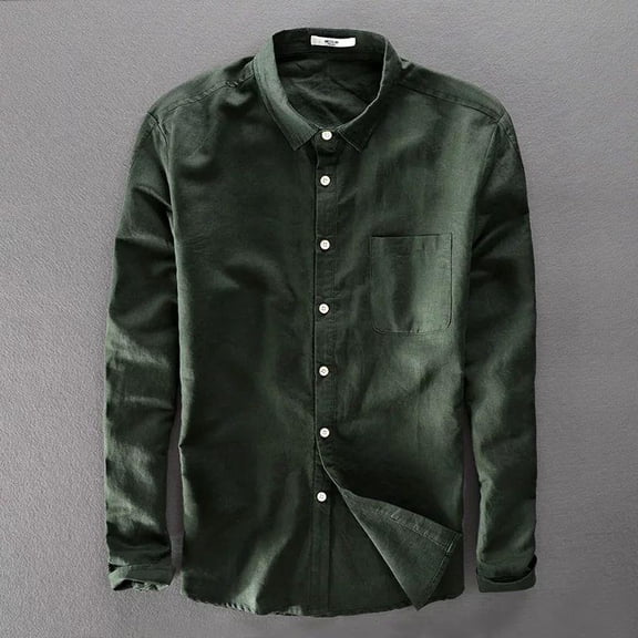 Stylish New Branded Green Linen Cotton Casual Shirt for Men