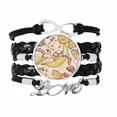 thumbnail image 1 of Banana Fruit Illustration Colorful Pattern Bracelet Love Accessory Twisted Leather Knitting Rope Wristband, 1 of 3