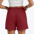 thumbnail image 5 of Only Moment Women's Casual Elastic Waist Lounge Shorts Blended Fabric Dressy Casual Elastic High Waisted,Comfy Lightweight Airy,Summer Shorts for Beach,Travel & Vacation Basketball Shorts Red,M, 5 of 6
