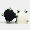 thumbnail image 3 of Lroveb Beanie for women Cartoon Cute Frog Girls Warm Solid Twist Knit Crochet Pile Hat Pullover Cap Hat, 3 of 8
