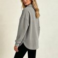 thumbnail image 5 of cocolona Tunic Sweatshirts for Women Long Sleeve Lapel Half Zip Pullover Tops Casual Loose Curved Hem Workout Sweatshirts, 5 of 7