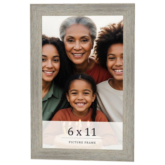 6x11 Frame Grey Real Wood Picture Frame Width 1.5 Inches | Interior Frame Depth 0.5 Inches | Barn