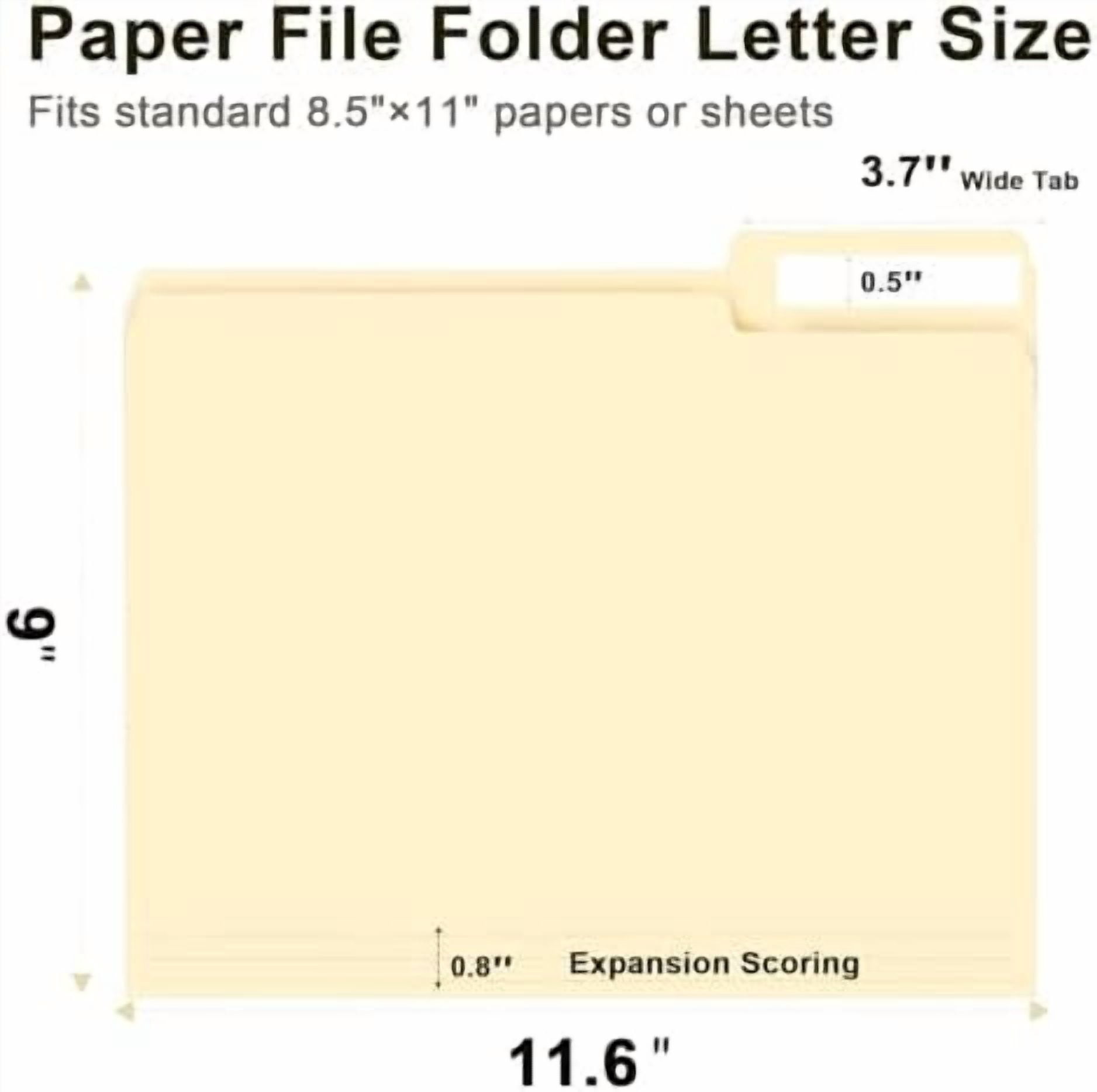 File Folder,  150 Pack 1/3 Cut Tab File Folders Letter Size, Manila Folders, Folders with Tab, Great for Organizing and Easy File Storage