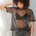 thumbnail image 1 of SAYOO Camiseta de malla sexy femenina, camiseta transparente de manga corta SAYOO moda, 1 of 4