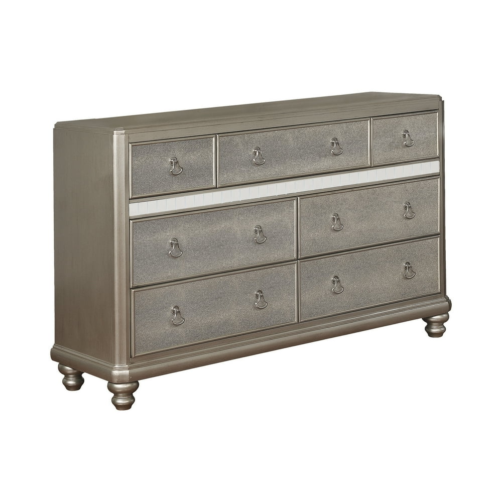 Bling Game 7drawer Dresser Metallic Platinum