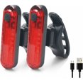 thumbnail image 1 of Luces traseras para bicicleta: 2 piezas de luces traseras para bicicleta, lámpara trasera para bicicleta LED COB recargable por USB, 4 modos de iluminación para garantizar la seguridad y la visibilida, 1 of 5