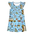 thumbnail image 4 of FYDUU Back To School Dress for Girls Cute Print Short Sleeve Dress Summer Dresses Casual A-Line Sundress First Day of School Outfit for Kids 3-4 Years, 4 of 7