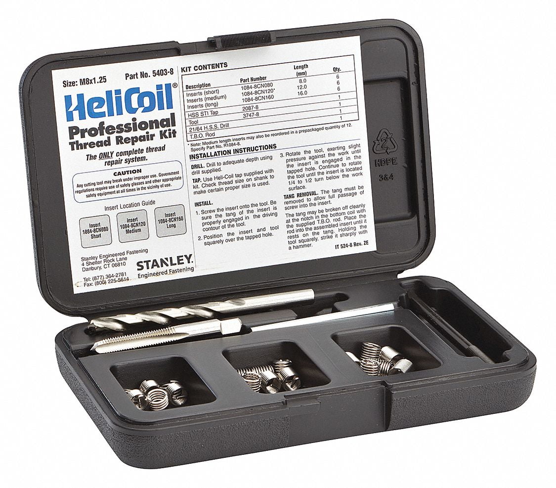 30Pcs Metric Thread Repair Insert Kit M6 x 0.75 Helicoil Car Pro Coil Tool set 